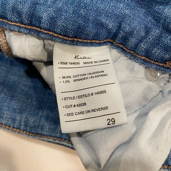 KanCan High Rise Distressed Denim Shorts Size 29 Frayed Hem Jean Cutoffs - Picture 4 of 10